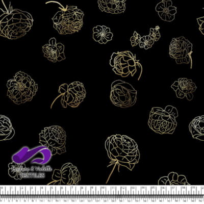 Autumn flowers - Gold - Black