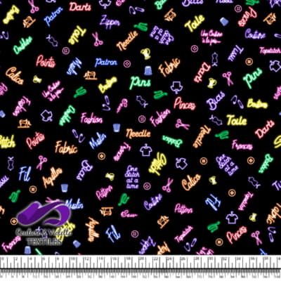 Colorful Sewing and Craft Words Pattern