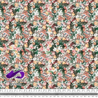 Microfleurs - Roses pêches sur fond blanc