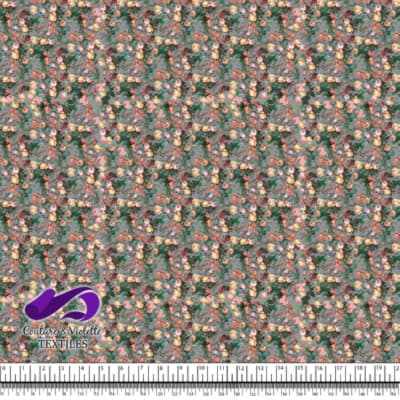 Microfleurs - Roses pêches sur fond gris