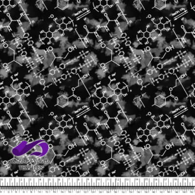 Techno - Molécules - Blanc sur fond noir